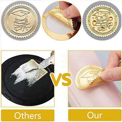 12 Sheets Self Adhesive Gold Foil Embossed Stickers DIY-WH0451-031-1