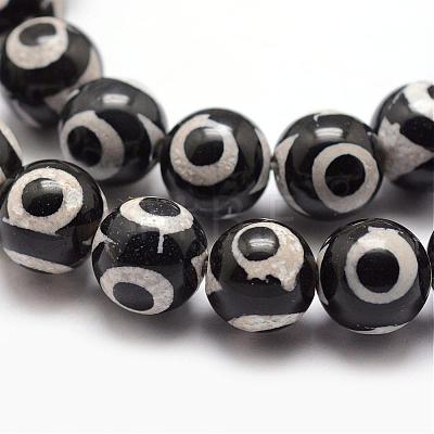 Tibetan Style 3-Eye dZi Beads G-K166-01-10mm-L1-01-1