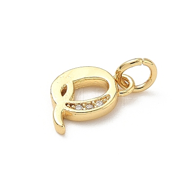 Brass Micro Pave Cubic Zirconia Charms KK-I382-03G-Q-1