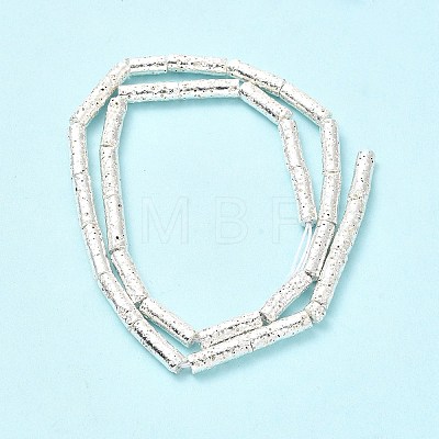 Electroplated Natural Lava Rock Beads Strands G-G984-02S-1