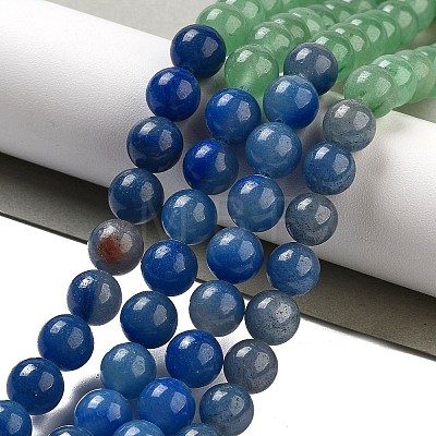 Natural Yellow/Green/Blue/Red Aventurine Beads Strands G-B095-A03-03-1