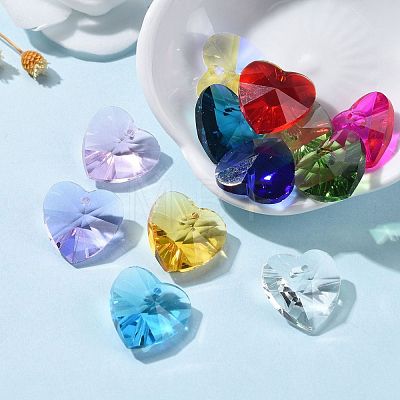 36Pcs 12 Colors Birthstone Charms Glass Pendants RGLA-ZZ0001-05-18mm-1
