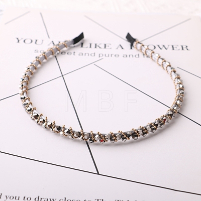 Shiny Faceted Glass Hair Bands PW-WG7ED12-04-1