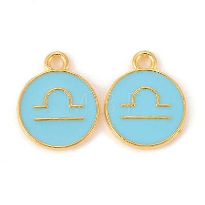 Alloy Enamel Pendants ENAM-S124-01B-16K-1