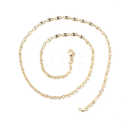 Brass Oval Link Chains Necklace for Women NJEW-P265-25G-1