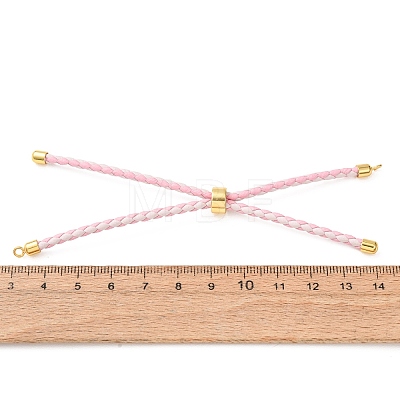 Adjustable Round Braided Microfiber Leather Cord Bracelet Making KK-CBAC260-01G-26-1