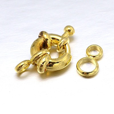 Brass Spring Ring Clasps KK-L082A-01G-1
