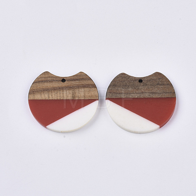 Two Tone Resin & Walnut Wood Pendants RESI-Q210-011A-B03-1