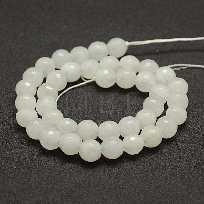 Faceted Natural White Jade Beads Strands G-F448-10mm-1