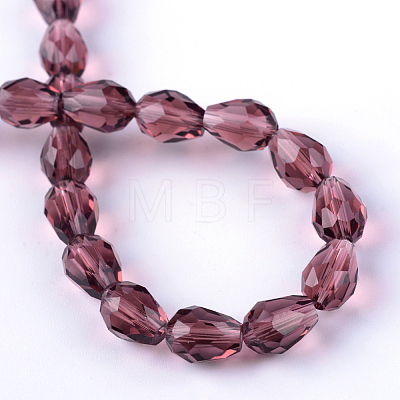 Transparent Glass Bead Strands X-GLAA-R024-6x8mm-07-1