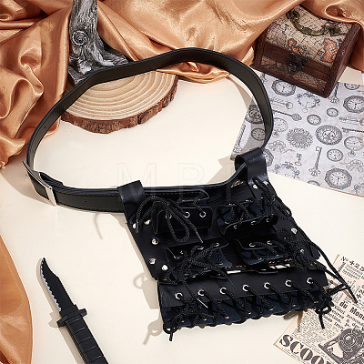 PU Leather with Alloy Waist Fencing Sheath AJEW-WH0248-519B-1