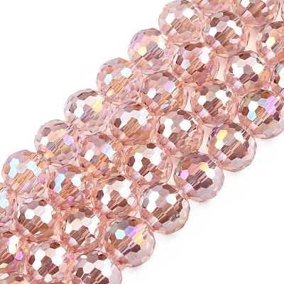 Electroplate Transparent Glass Beads Strands X-EGLA-N002-46-H02-1