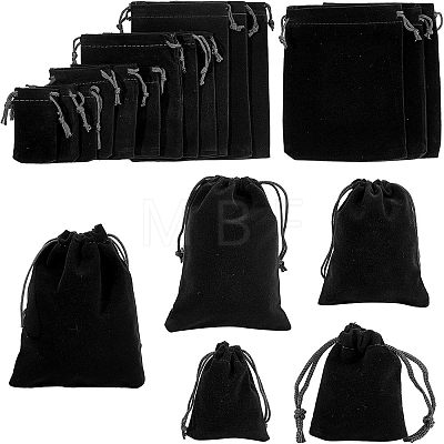  40Pcs 5 Styles Rectangle Velvet Pouches TP-NB0001-35A-1