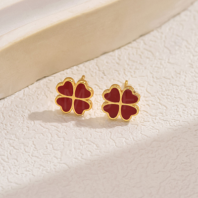 Elegant Alloy Clover Stud Earrings CM2842-4-1