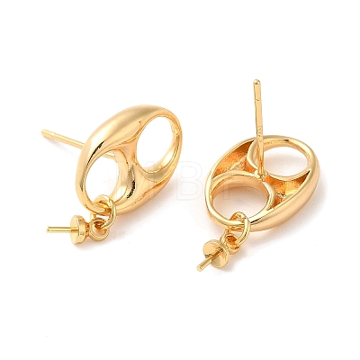 Brass Stud Earring Findings KK-P239-05G-1