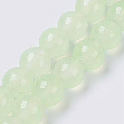 Natural White Jade Beads Strands G-G756-M-6mm-1