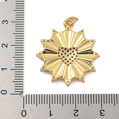 Rack Plating Brass Micro Pave Cubic Zirconia Pendants KK-C074-56G-1