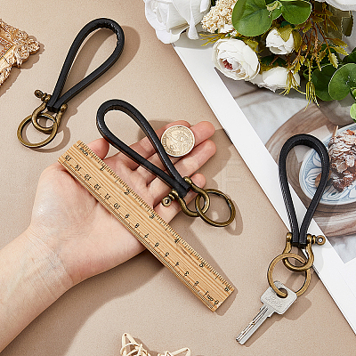 3Pcs Cowhide Keychains KEYC-FH0001-79-1