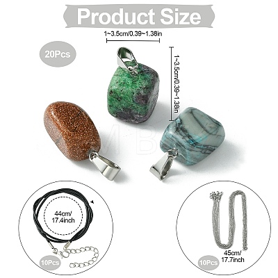 DIY Natural & Synthetic Mixed Gemstone Pendant Necklaces Making Kits DIY-YW0008-91-1