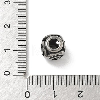 304 Stainless Steel European Beads STAS-H238-09J-AS-1