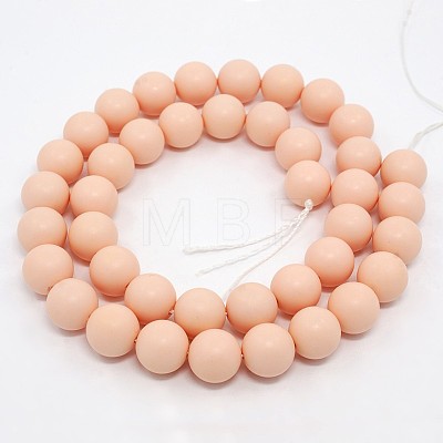 Round Shell Pearl Frosted Beads Strands BSHE-I002-6mm-285-1
