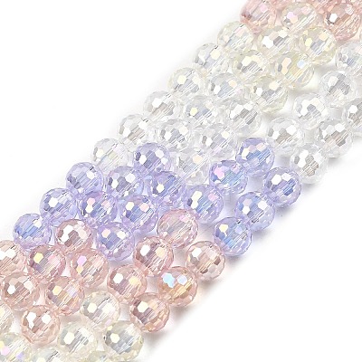 Electroplate Glass Beads Strands EGLA-D300-06-6mm-03-1