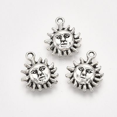 Tibetan Style Alloy Charms TIBEP-Q087-001AS-RS-1