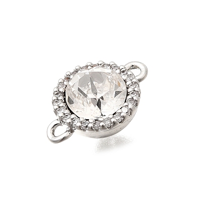 Brass Pave Clear Cubic Zirconia & Glass Links KK-N289-22P-1