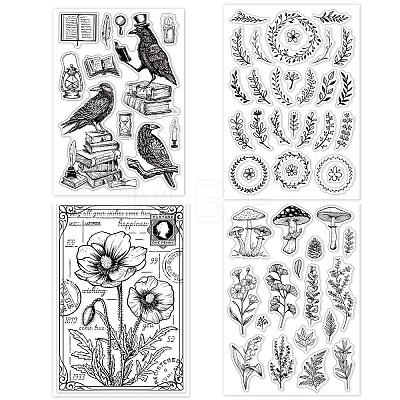 4 Sheets 4 Styles PVC Plastic Stamps DIY-CP0008-91A-1