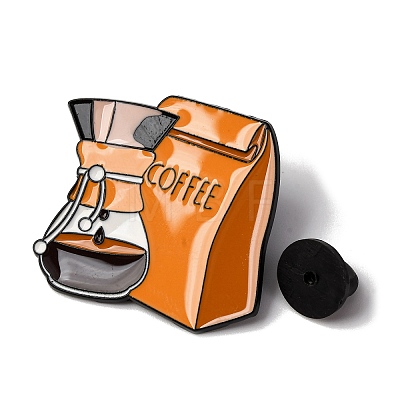 Coffee Themed Enamel Pin JEWB-P050-01B-EB-1