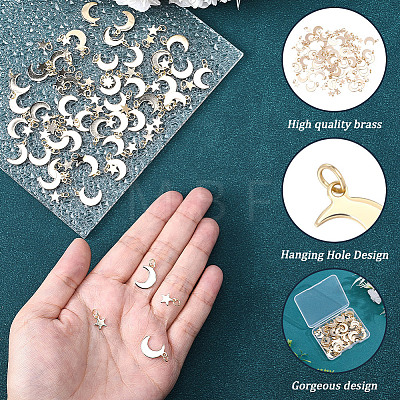 80Pcs 2 Style 201 Stainless Steel Pendants PALLOY-BBC00003-1