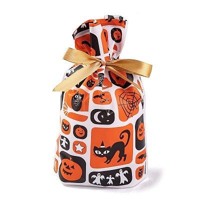50Pcs Rectangle Halloween Candy Plastic Bags ABAG-U001-01P-1