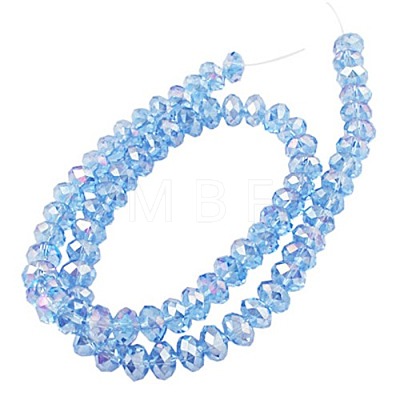 Electroplate Glass Beads Strands X-GR10MMY-74AB-1