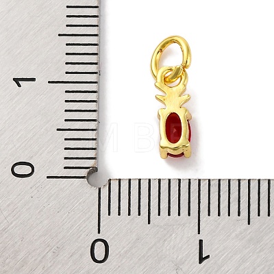 Rack Plating Brass Micro Pave Cubic Zirconia Charms KK-F881-03G-1