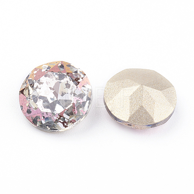 Pointed Back & Back Plated Glass Rhinestone Cabochons RGLA-J012-10mm-001RP-1