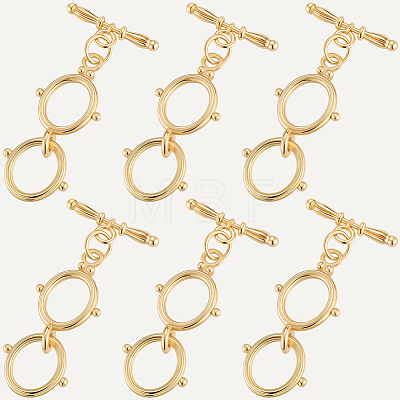 10 Sets Brass Toggle Clasps KK-BBC0021-03-1