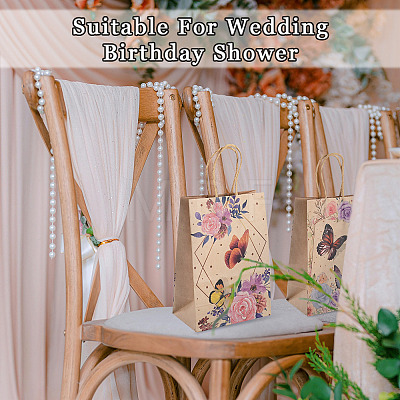 15Pcs 3 Styles Flower Butterfly Pattern Kraft Paper Bags CARB-TA0001-17-1