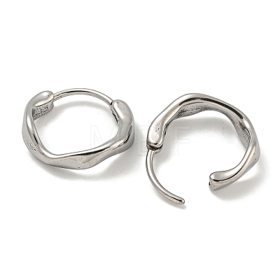 316 Surgical Stainless Steel Hoop Earrings EJEW-D096-18B-AS-1