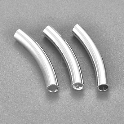 304 Stainless Steel Curved Tube Beads STAS-P128-02S-1
