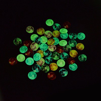 50Pcs Luminous Glass Cabochons sgGLAA-SZ0001-15B-1