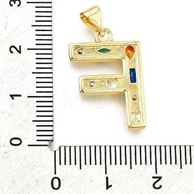 Brass Micro Pave Clear Cubic Zirconia Pendants KK-G521-01G-F-01-1