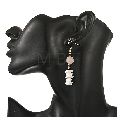 Natural Sea Shell Square Heishi Beads Dangle Earrings and Bracelets SJEW-JS01388-1