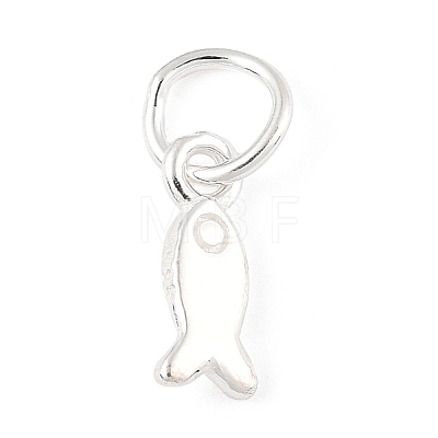 925 Sterling Silver Fish Charms with Jump Rings and 925 Stamp STER-R013-03S-1