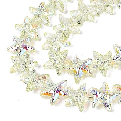 Electroplate Transparent Glass Beads Strands EGLA-Q136-01A-05-1
