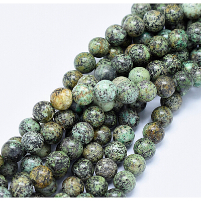 Natural African Turquoise(Jasper) Beads Strands G-D840-90-4mm-1