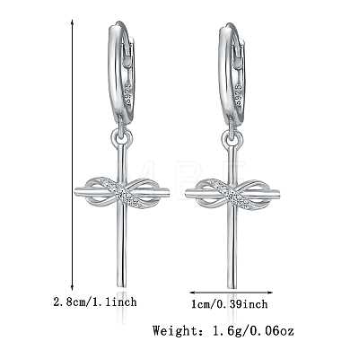 S925 Silver Moissanite Infinite Symbol Cross Earrings Fashion Simple Trendy JF2136-2-1
