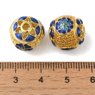 Rack Plating Brass Enamel Beads KK-P276-22B-G-1