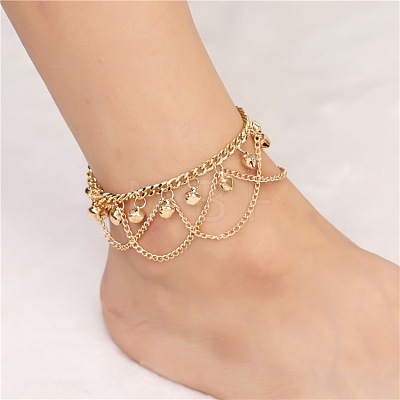 Bohemian Bell Alloy Tassel Anklets for Women FS-WG4DBF7-01-1