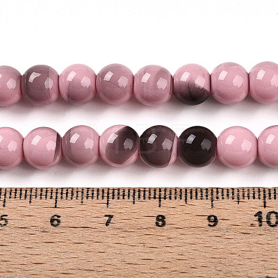 Baking Paint Glass Beads Strands DGLA-N013-8mm-09-1