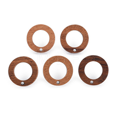 Walnut Wood Stud Earring MAK-N032-035-1